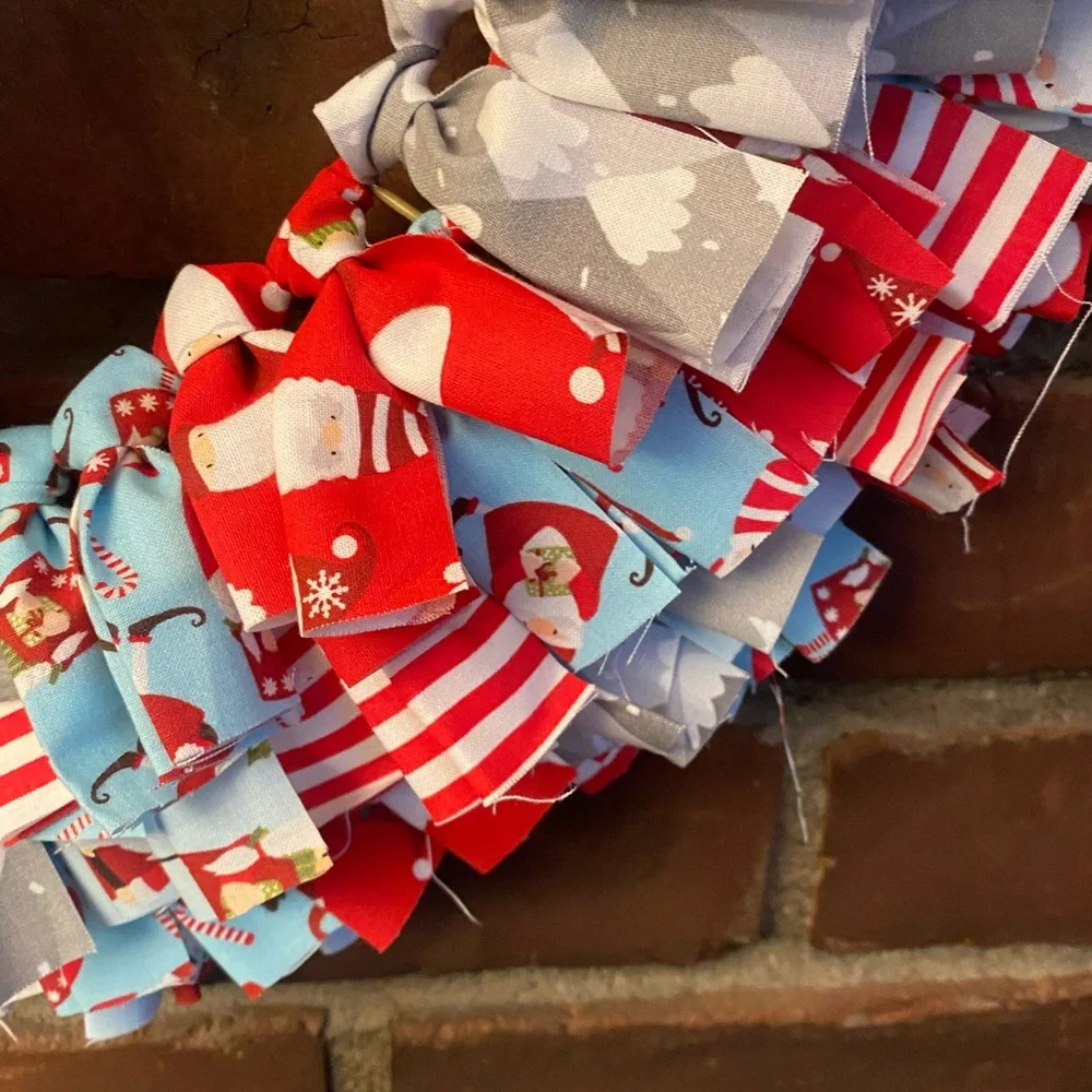 Gnome Christmas Rag Wreath